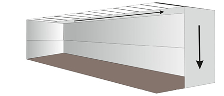 Starting at the door run a couple of strips of double sided tape side by side the full height of the container.